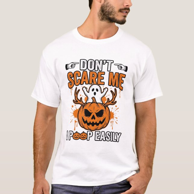 Funny Halloween Ghost Pumpkin Quote Vector Design_ T-Shirt (Front)