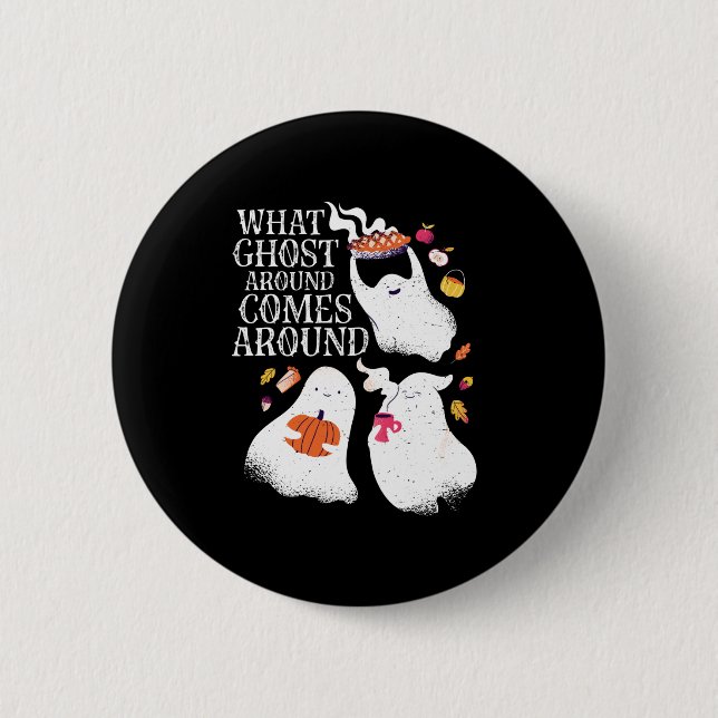 Funny Halloween Ghost Pun Boo Dinner Party Button (Front)
