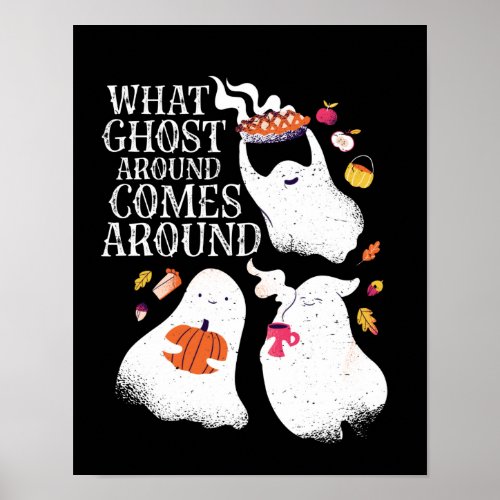 Funny Halloween Ghost Pun Boo Dinner Party Poster