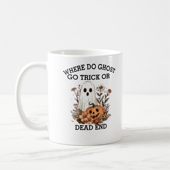 Funny Halloween ghost quote Halloween  Coffee Mug (Left)
