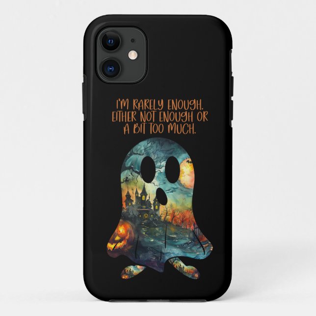 Funny Halloween Ghost Rarely Enough Case-Mate iPhone Case (Back)