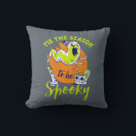 Funny Halloween Ghost Tis The Season To Be Spooky Throw Pillow<br><div class="desc">Tis the season to be spooky. Funny and creepy white ghost design for your Happy Halloween party. Cool and awesome merchandise for those who love watching horror movies and going Trick or Treat on Halloween night. This goes well with your spooky and scary Halloween decoration of Jack-O-Lantern pumpkin, ghost, skull,...</div>