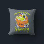 Funny Halloween Ghost Tis The Season To Be Spooky Throw Pillow<br><div class="desc">Tis the season to be spooky. Funny and creepy white ghost design for your Happy Halloween party. Cool and awesome merchandise for those who love watching horror movies and going Trick or Treat on Halloween night. This goes well with your spooky and scary Halloween decoration of Jack-O-Lantern pumpkin, ghost, skull,...</div>