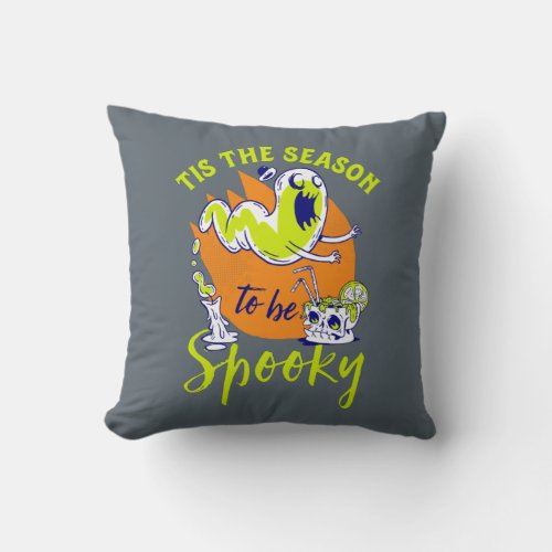 Funny Halloween Ghost Tis The Season To Be Spooky Throw Pillow