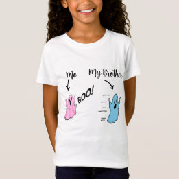 Funny Halloween Ghosts Me (scaring) My Brother T-Shirt