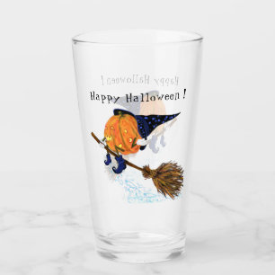 Funny Halloween Glass Witch Pumpkin