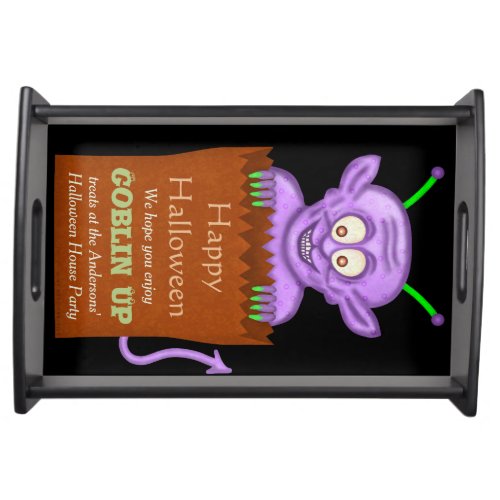 Funny Halloween Goblin Personalized House Party Serving Tray