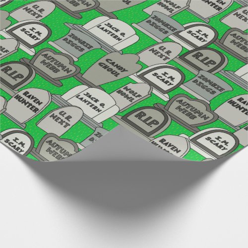 Funny Halloween Gravestones Wrapping Paper