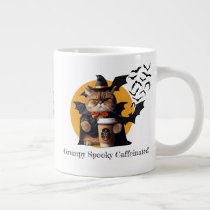 Funny Halloween "Grumpy, Spooky, Caffeinated!" Giant Coffee Mug