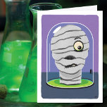 Funny Halloween Happy Birthday From Your Mummy Card<br><div class="desc">A mummy head is kept in a specimen jar. But wait,  he is not alone. A fly is also under glass,  awaking the once sleeping mummy head. How disturbing. 
Inside: Happy Birthday From Your Mummy.</div>