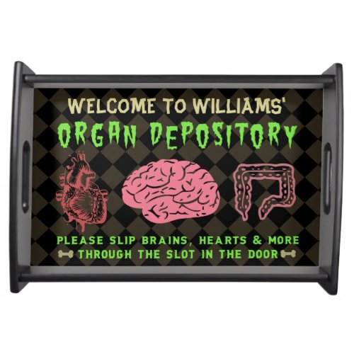 Funny Halloween Haunted Custom Organ Depository Serving Tray