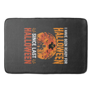 Funny Halloween Haunted House Ghost Moon Design Bath Mat