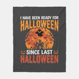Funny Halloween Haunted House Ghost Moon Design Fleece Blanket