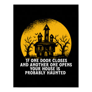Funny Halloween Haunted House Inspirational Quote Poster