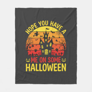 Funny Halloween Haunted House Me On Some Design Fleece Blanket
