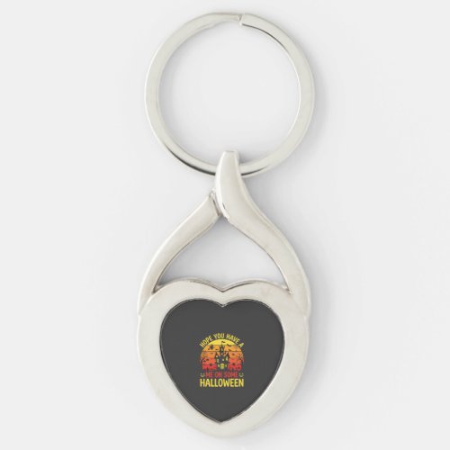 Funny Halloween Haunted House Me On Some Design Keychain