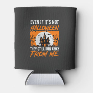 Funny Halloween Haunted House Quote Graphic Can Cooler