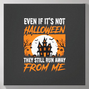 Funny Halloween Haunted House Quote Graphic Canvas Photo Tile