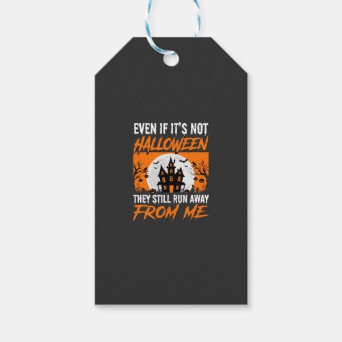 Funny Halloween Haunted House Quote Graphic Gift Tags