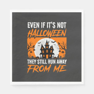 Funny Halloween Haunted House Quote Graphic Napkins