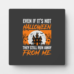 Funny Halloween Haunted House Quote Graphic Plaque