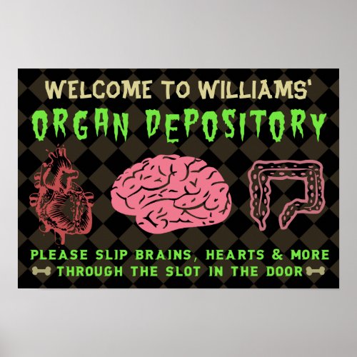 Funny Halloween Haunted Organ Depository  Custom Poster