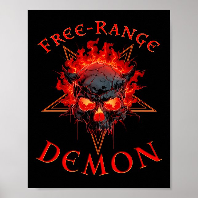 Funny Halloween Hell Demon Skull - Gothic Horror l Poster (Front)