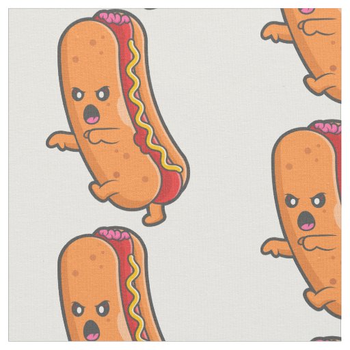 funny halloween hot dog monster  fabric