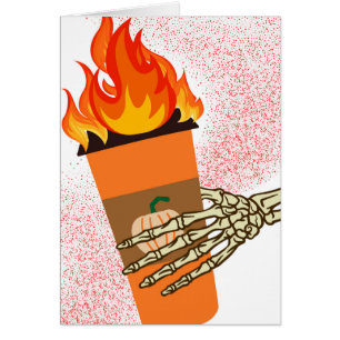 Funny Halloween Hot Pumpkin Spice Latte Cards