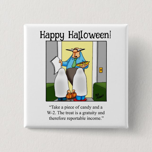 Funny Halloween Humor Button Gifts/Favors (Front)