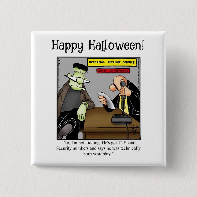 Funny Halloween Humor Button Gifts/Favors (Front)