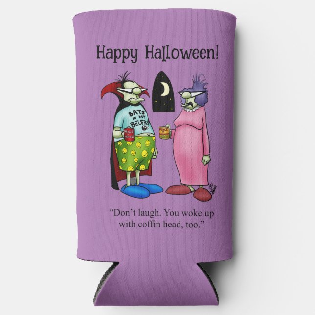 Funny Halloween Humor Can Cooler Gift (Front)