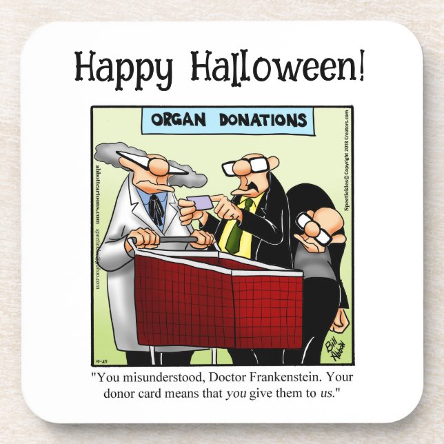 Funny Halloween Humor Coasters (Front)