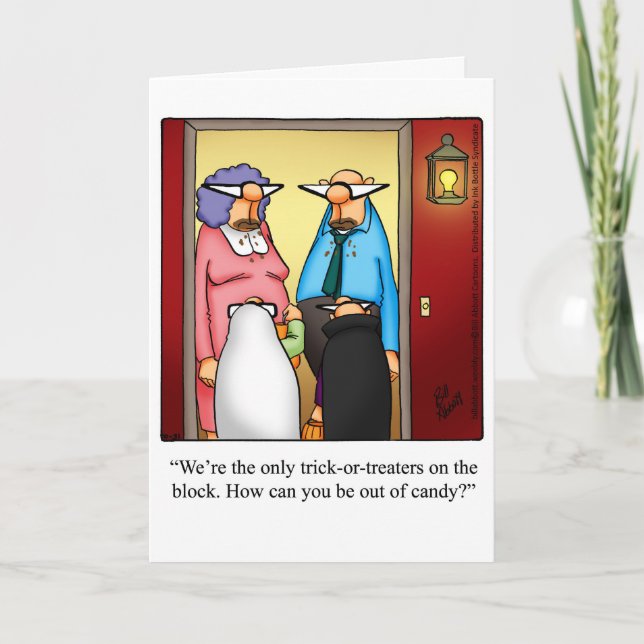 Funny Halloween Humor Greeting Card (Front)