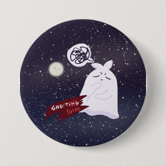 Funny Halloween Humor Overthinking Ghost Button
