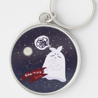 Funny Halloween Humor Overthinking Ghost Keychain