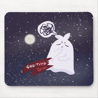 Funny Halloween Humor Overthinking Ghost Mouse Pad