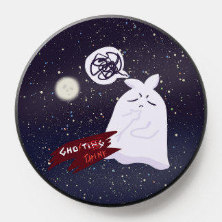 Funny Halloween Humor Overthinking Ghost PopSocket