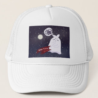 Funny Halloween Humor Overthinking Ghost Trucker Hat