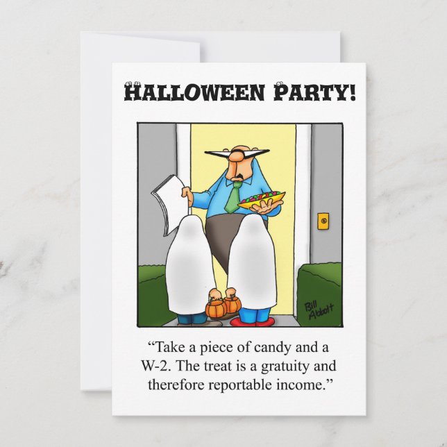 Funny Halloween Humor Party Invitations (Front)