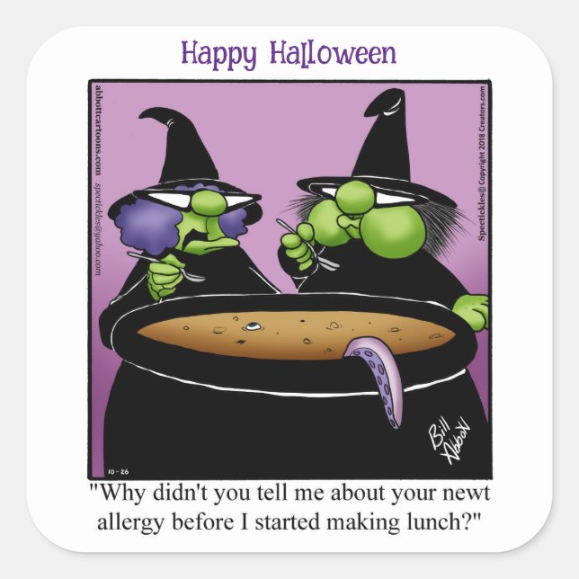 Funny Halloween Humor Square Stickers  (Front)