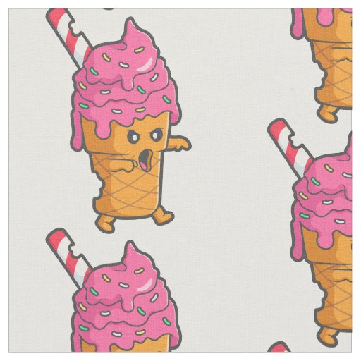 funny halloween ice cream monster  fabric