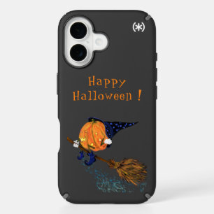 Funny Halloween iPhone Case Witch Pumpkin Flying