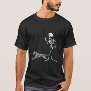 Funny Halloween Irish Wolfhound and Skeleton T-Shirt