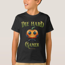 Funny Halloween Jack o lantern, Gamer Kid v2