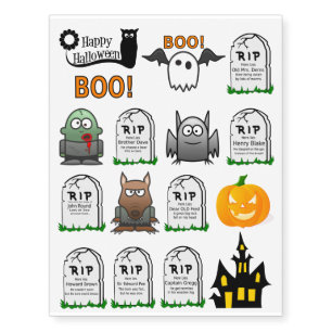 Funny Halloween Kids 2 Temporary Tattoos