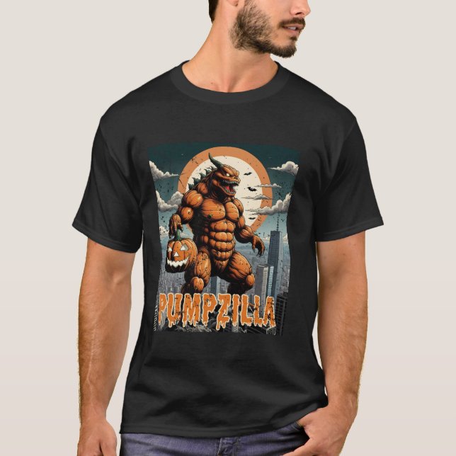 Funny Halloween Kids Boys Girls Pumpkin Design Mon T-Shirt (Front)