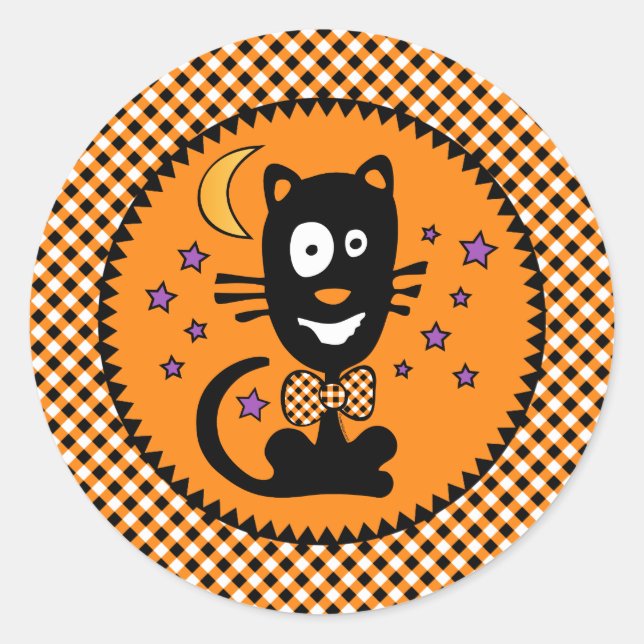 Funny Halloween Kitty Sticker (Front)
