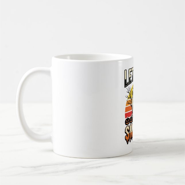 Funny Halloween Let’s Get Smashed Graveyard Design Coffee Mug (Left)