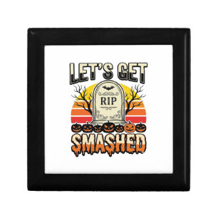 Funny Halloween Let’s Get Smashed Graveyard Design Gift Box
